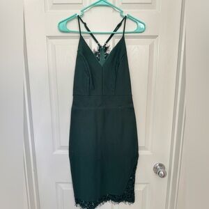 Lulu's Dark Green Backless Dress